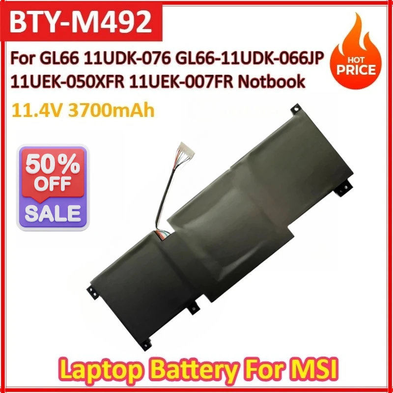 

Новый BTY-M492 11,4 В 3700 мАч аккумулятор для ноутбука MSI Pulse GL66 11UDK-076 GL66-11UDK-066JP 11UEK-050XFR 11UEK-007FR