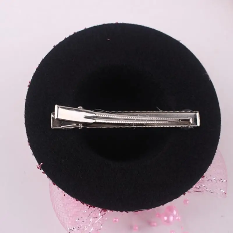 

39BC Fascinator Girl Fascinator Hat Tea Party Fascinator Cocktail Mesh Hat Flower Fascinator Glitter Mesh