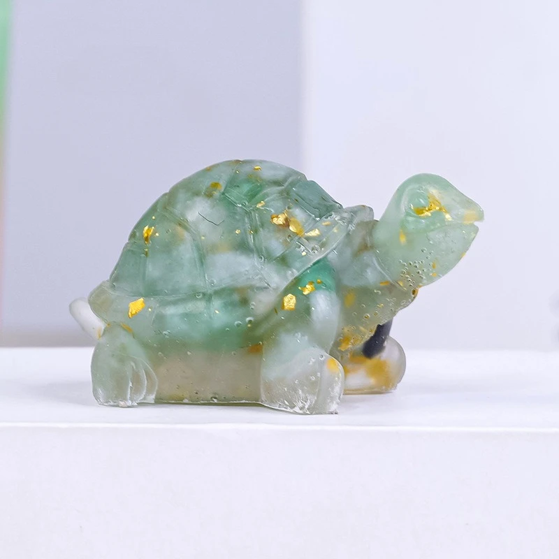 

Green Jade Stone Turtle Feng ShuiStatueLongevityTurtle Statue Spiritual Energy Animal Pocket Stone Carving Collection Decoration