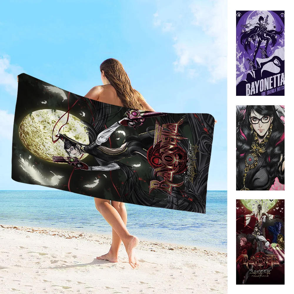 

Классическое пляжное полотенце для плавания в стиле аниме Game Bayonetta 3, мягкие детские подарки для детей, путешествия, кемпинг, тренажерный зал