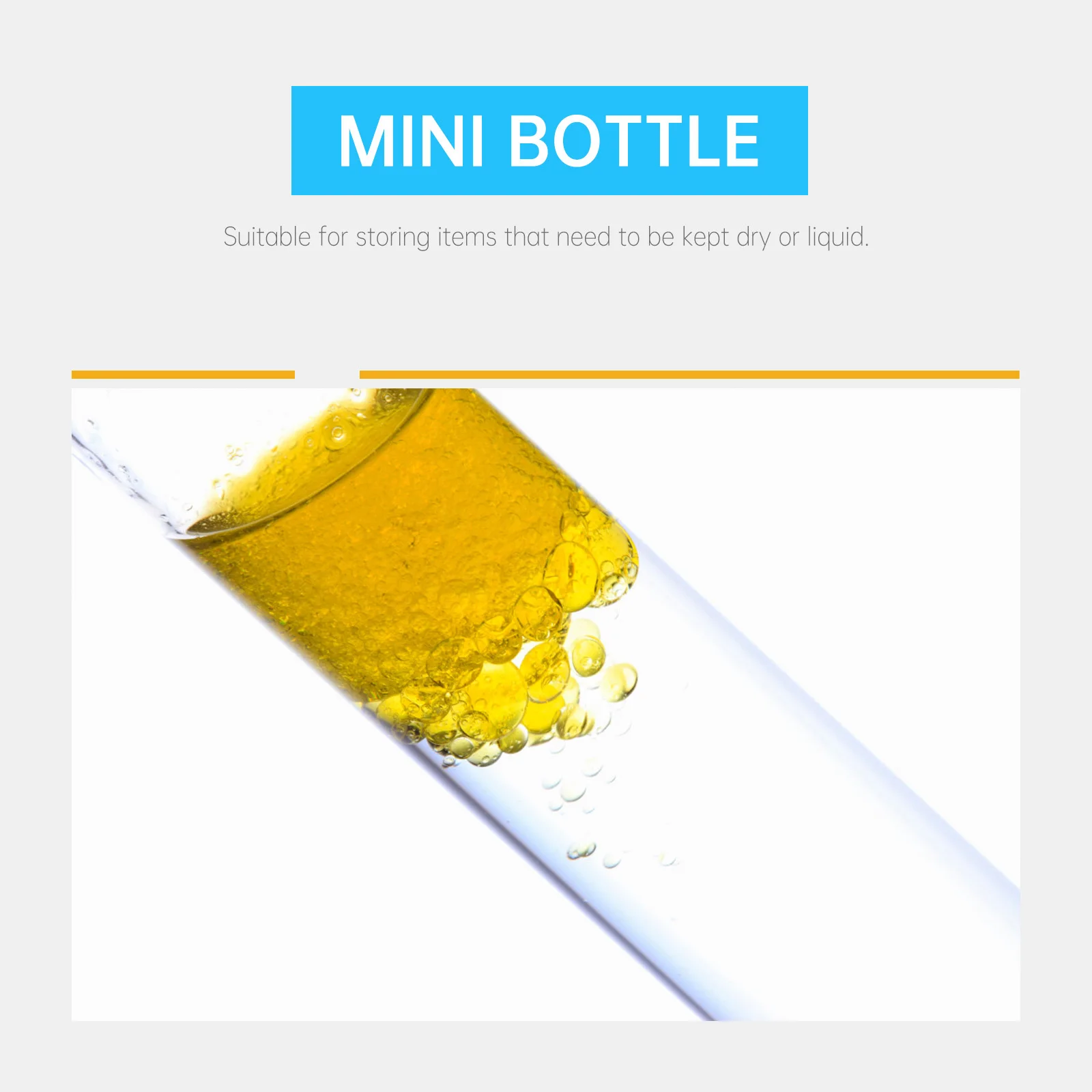 

50Pcs Glass Test Tubes Flat Clear Glass Bottles for Scientific Experiments DIY Glue Making Transparent Containers