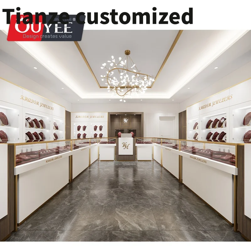 

Customized-China simple jewellery glass cabinet jewelry showcase design counter display showcase jewelry shop