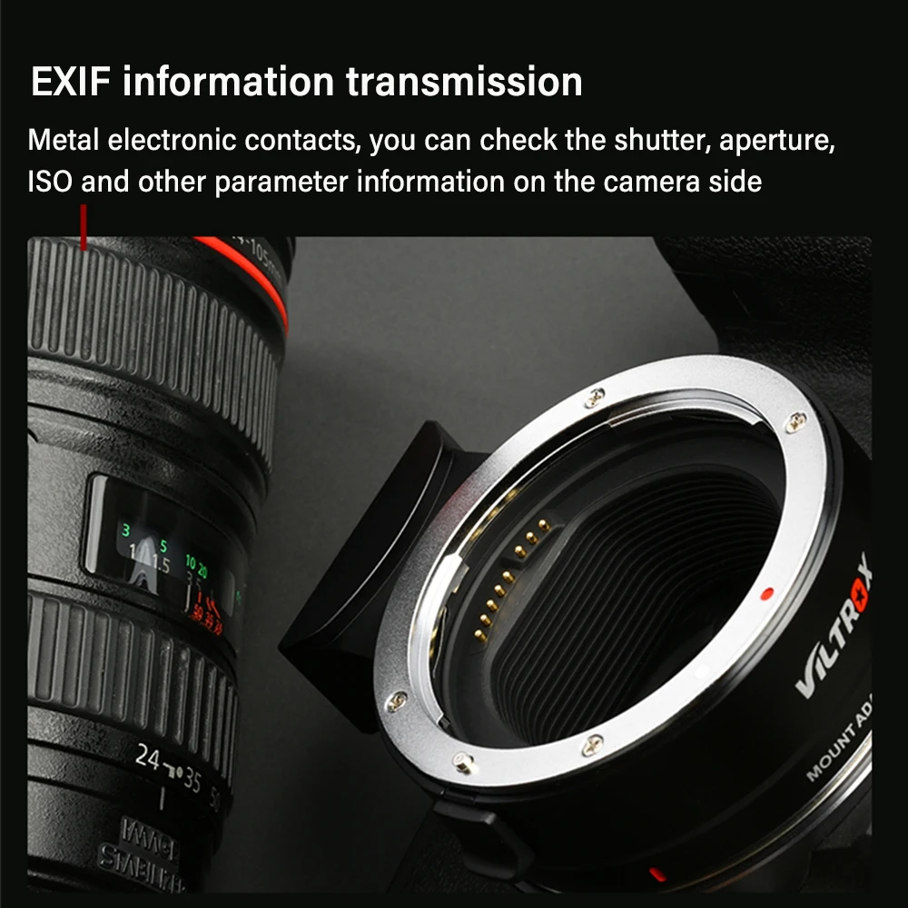 VILTROX EF-EOS R Canon EF to RF Lens Adapter Auto Focus Full Frame for Canon EOS RF Mount R RP R3 R5C R6 C70 R7 R10 Camera