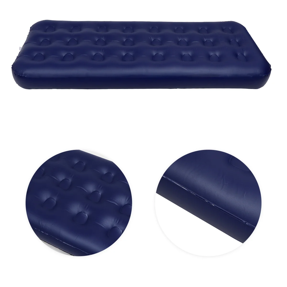 

Single Inflatable PVC Mattress Durable Flocking Fabric Camping Outdoor Sleep Beach Pad Portable Easy Clean Heat