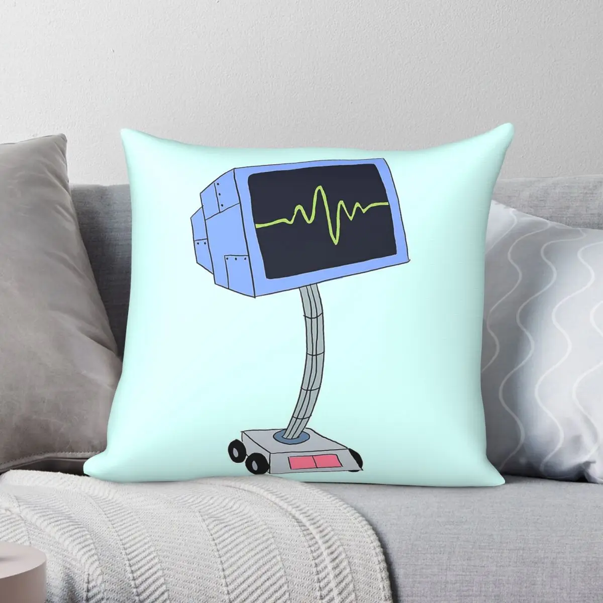 Karen Plankton Square Pillowcase Polyester Linen Velvet Pattern Zip Decor Throw Pillow Case Room Cushion Cover