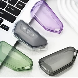 Transparente TPU Car Key Fob Case, Capa Acessórios para VW Volkswagen Golf 8, ID.3, ID.4, Skoda Octavia A8, MK4, MK8, GTI R, 2022, 2021