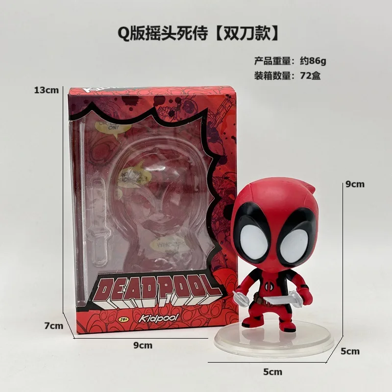 New Hot Toys Marvel The Avengers Deadpool Shaking Head Doll Model Kawaii Ornament Bobble Head Figurine Kids Toys Fans Gifts