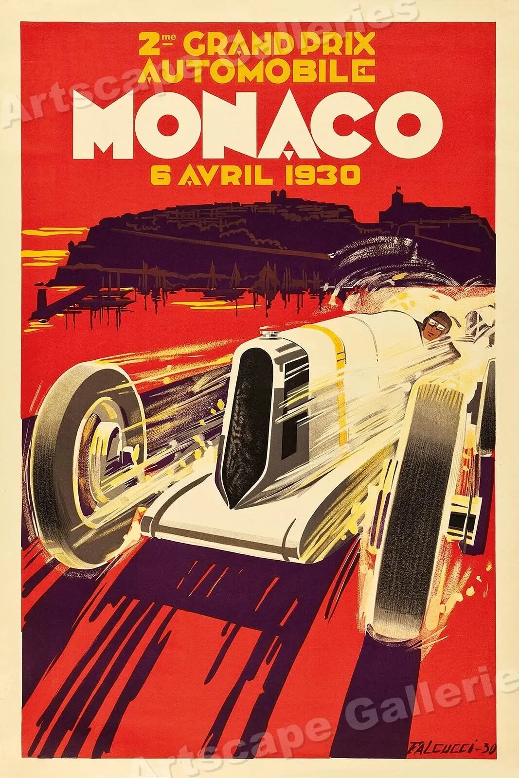 Monaco Vintage Style Grand Prix Auto Racing Europese reisschilderijen Posters en prints Muurkunst Foto's Home Decor