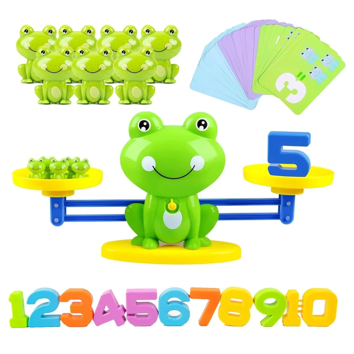Brinquedos de contagem de equilíbrio de sapo, jogos legais de aprendizagem de matemática para meninos e meninas, brinquedo pré-escolar de números educativos, presente divertido para crianças