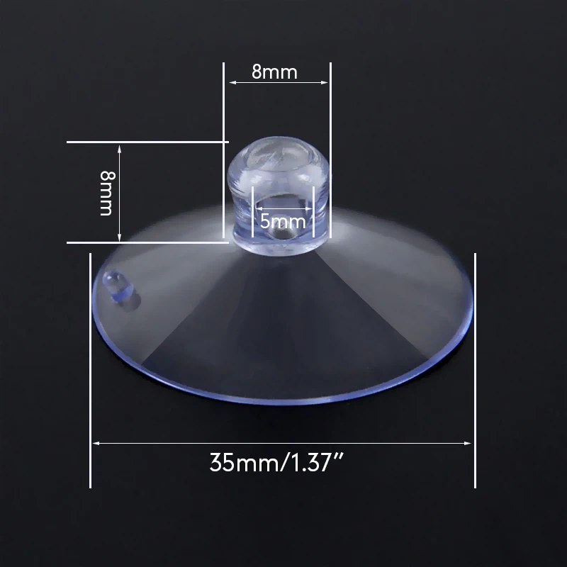 10/20pcs 35mm Mushroom Head Suckers PVC Fish Tank Glass Sucker Transparent Suction Vacuum Cups Window Decor For Kitchen Bathroom