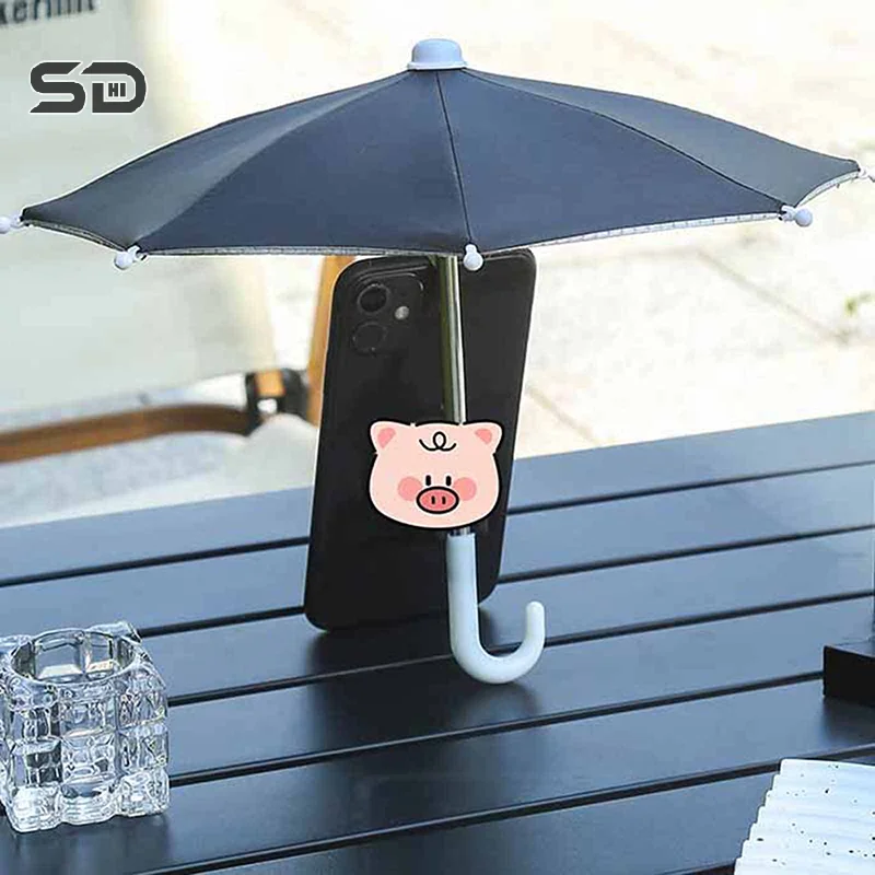 Universal Portable Phone Umbrella Stand Outdoor Riding Waterproof Sunshade Mobile Phone Umbrella Bracket Cellphone Holder