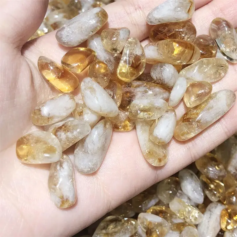 500g Natural Citrine Yellow Quartz Gravel Stone Rock Polished Gravel Specimen Natural Stones And Minerals