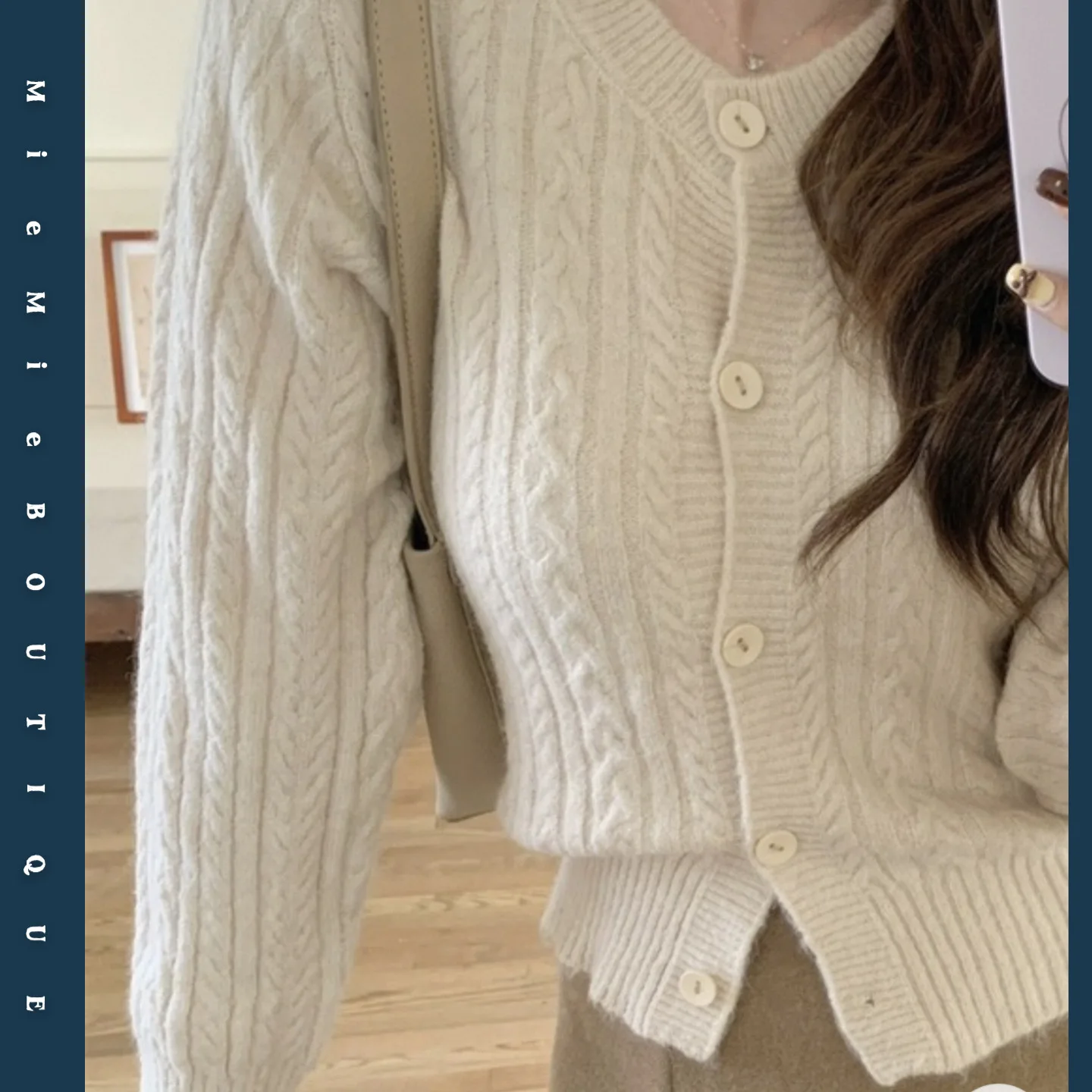 

Soft Cozy Basic Knitted Sweater Pure Color Twist Flower Design Open Cardigan Coat for Young Women in Their 20s Autumn Season