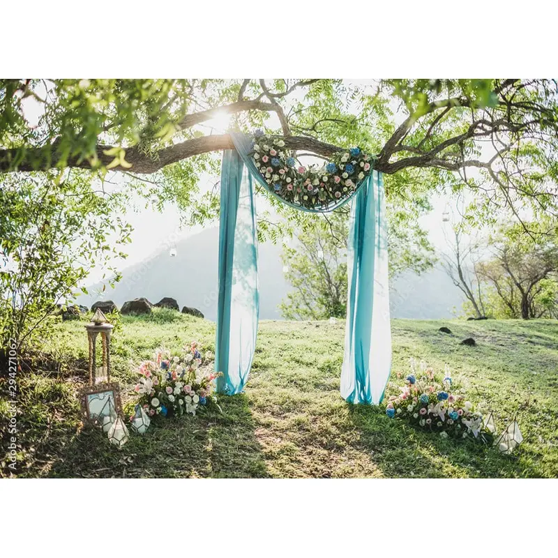 الفن القماش مخصص الزفاف خلفيات للتصوير الفوتوغرافي زهرة جدار الغابات مأدبة صور خلفية استوديو الدعائم HL-08