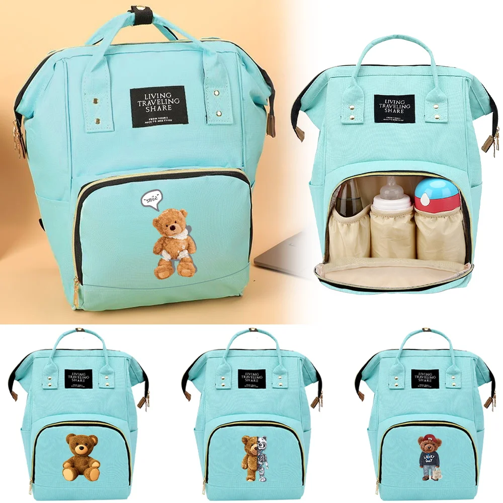 

Mommy Backpack Diaper Bags with Compartments High Quality Infant Nursing Milk Bottle Organizer Storage Backpack Bear Series