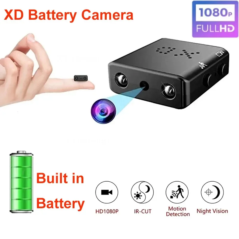 Minicámara XD Full HD 1080P, videocámara de seguridad para el hogar, visión nocturna, microcámara, detección de movimiento, grabadora de vigilancia por voz