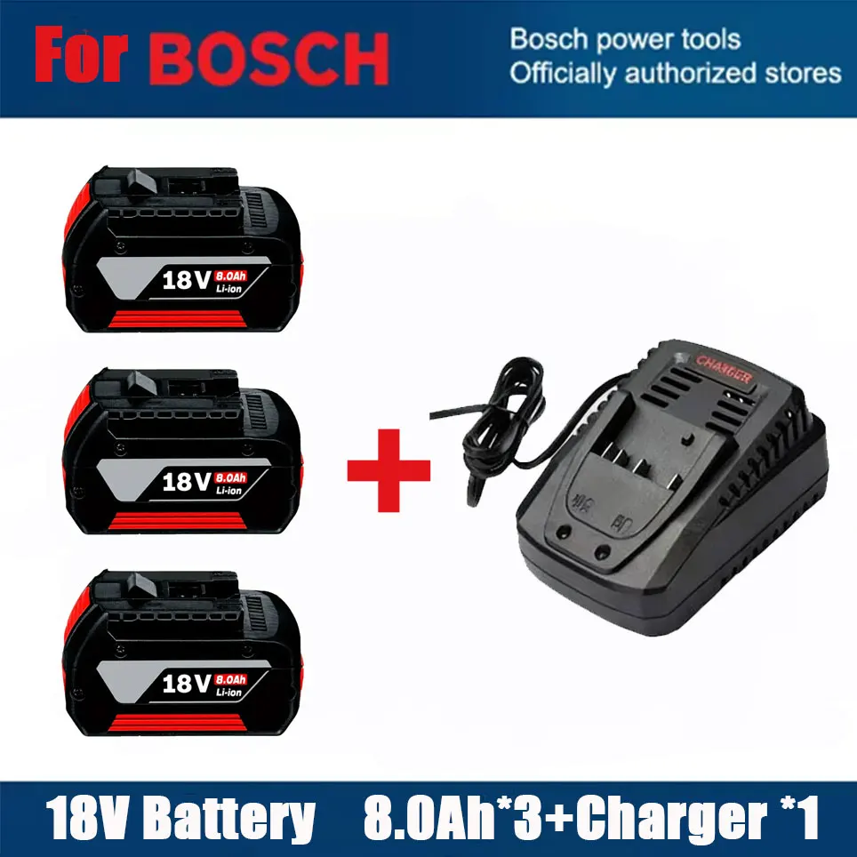 Voor Bosch Professionele Lithium Batterij 18V 8.0AH Voor Bosch BAT609 BAT609G BAT618 BAT618G Oplaadbare Power Tool 8.0Ah Batterij