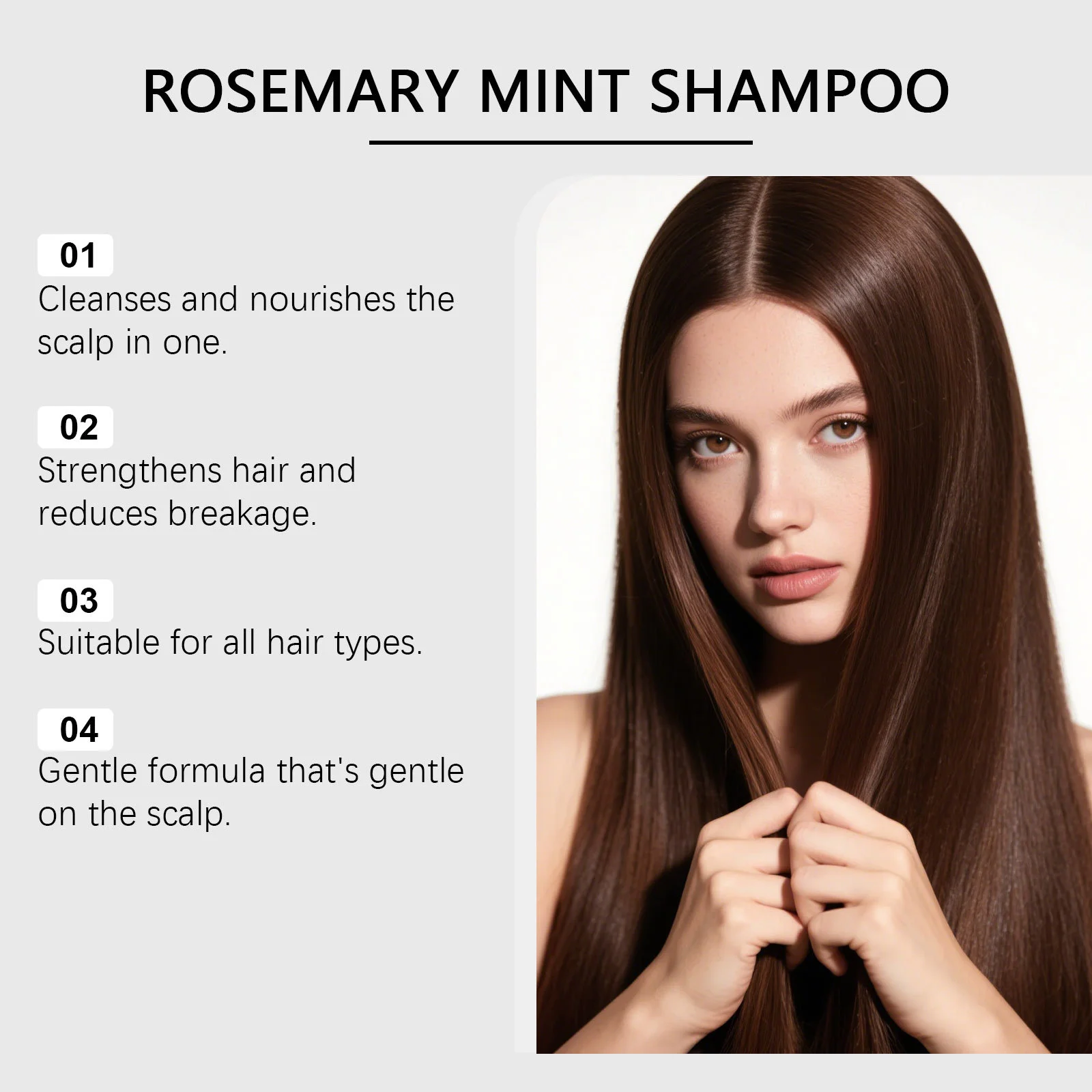 Rosemary Mint Shampoo Conditioner Anti-Hair Loss Hair Growth Scalp Cleansing Oil Control Anti Dandruff Nourishing Hair Shampoo view 5