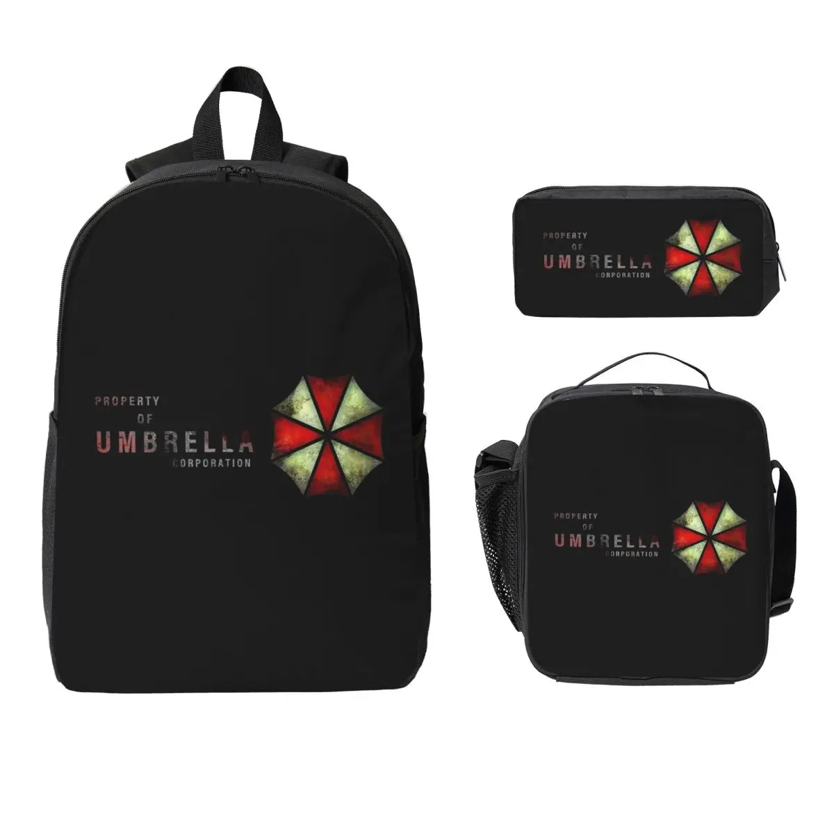 Mochila con paraguas de Movie Game Corporation, mochila escolar para niños y niñas, bolsos de hombro para ordenador portátil, bolsa de almuerzo con aislamiento de 3ps, estuche para lápices