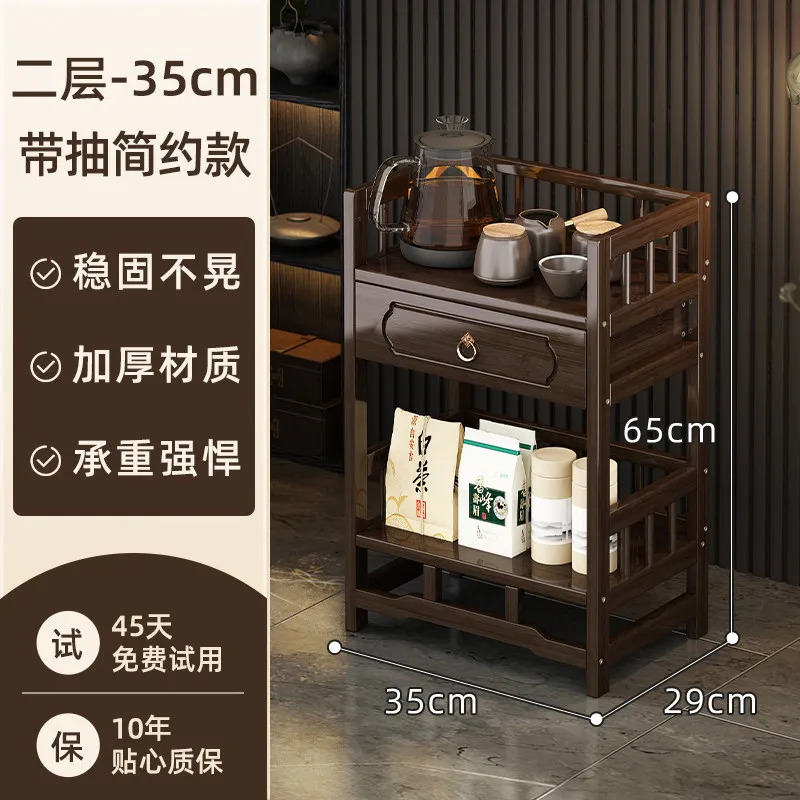 Premium Sturdy New Chinese Style Bamboo Tea Cabinet & Display Shelf, Versatile Storage Sideboard for Living Room, Tea Ware