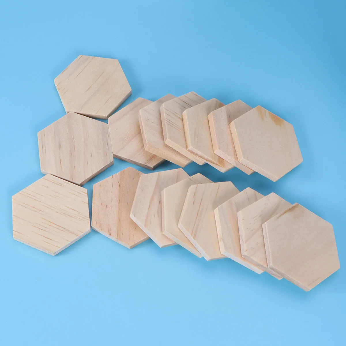 

25Pcs Decorative Wood Slices Hexagon Natural Smooth Double Sided for DIY Painting Christmas Wedding Coasters Wood Discs