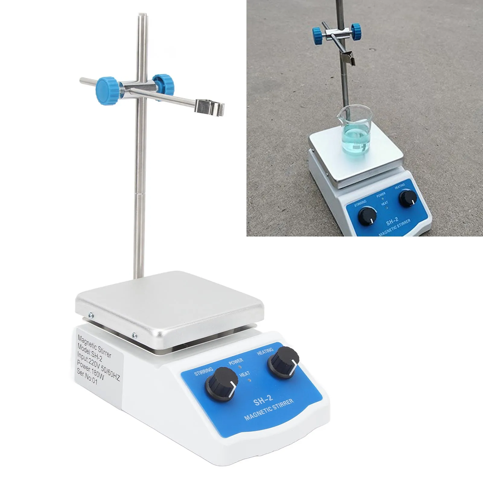 

Magnetic Stirrer Hotplate SH-2 Hot Plate Mixer 662℉ 350℃ 2000ml 100‑1600RPM Stepless Adjustable for Laboratory