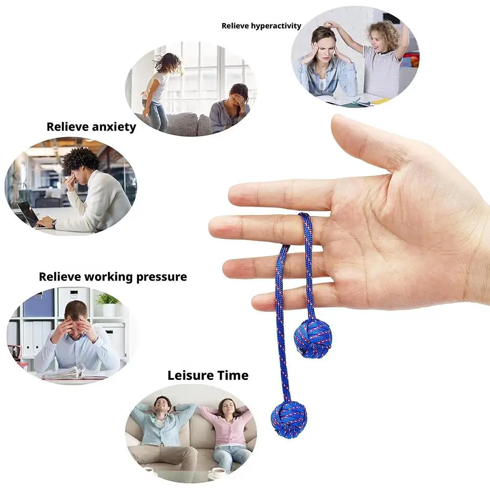 Fidget Beads Skill Begleri Toy Worry Bead Finger Skill Stress Relief Paracord ADHD Movement Finger Extreme Autism Stress W7K4