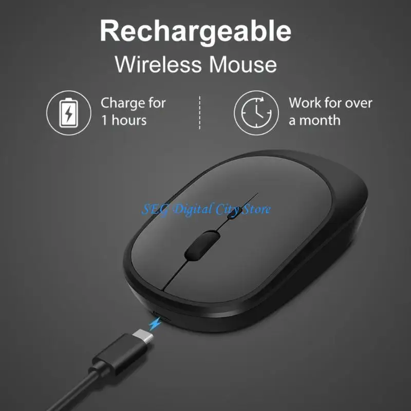 U75B 2.4Ghz Wireless Ergonomic Mouse Bluetooth-compatible Portable Quiet Clicking