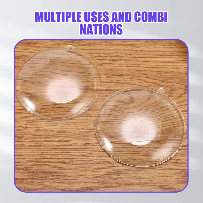 1/3Type 1Set Flat Round Clear 3D Bath Bomb Mold Craft Mold Plastic Fillable Ball Ornament Christmas Ball For DIY Home Decoration