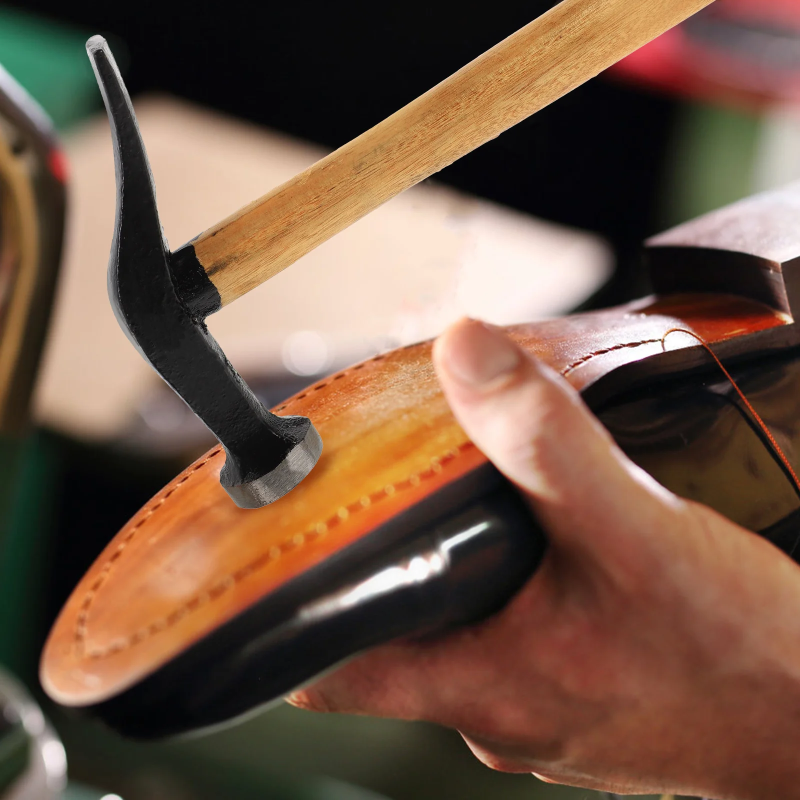 

Shoe Repair Hammer Wooden Handle Iron Wood Lightweight Rustproof For Diy Repairing Portable Multi-Use Sole Shoes Hand