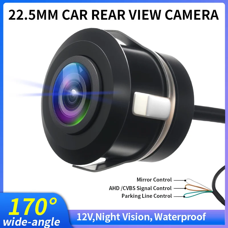 22.5MM Embedded Rear View Camera,170° Wide Angle Fisheye Lens & Waterproof & Night Vision & Car Reversing Safety Monitoring Lens