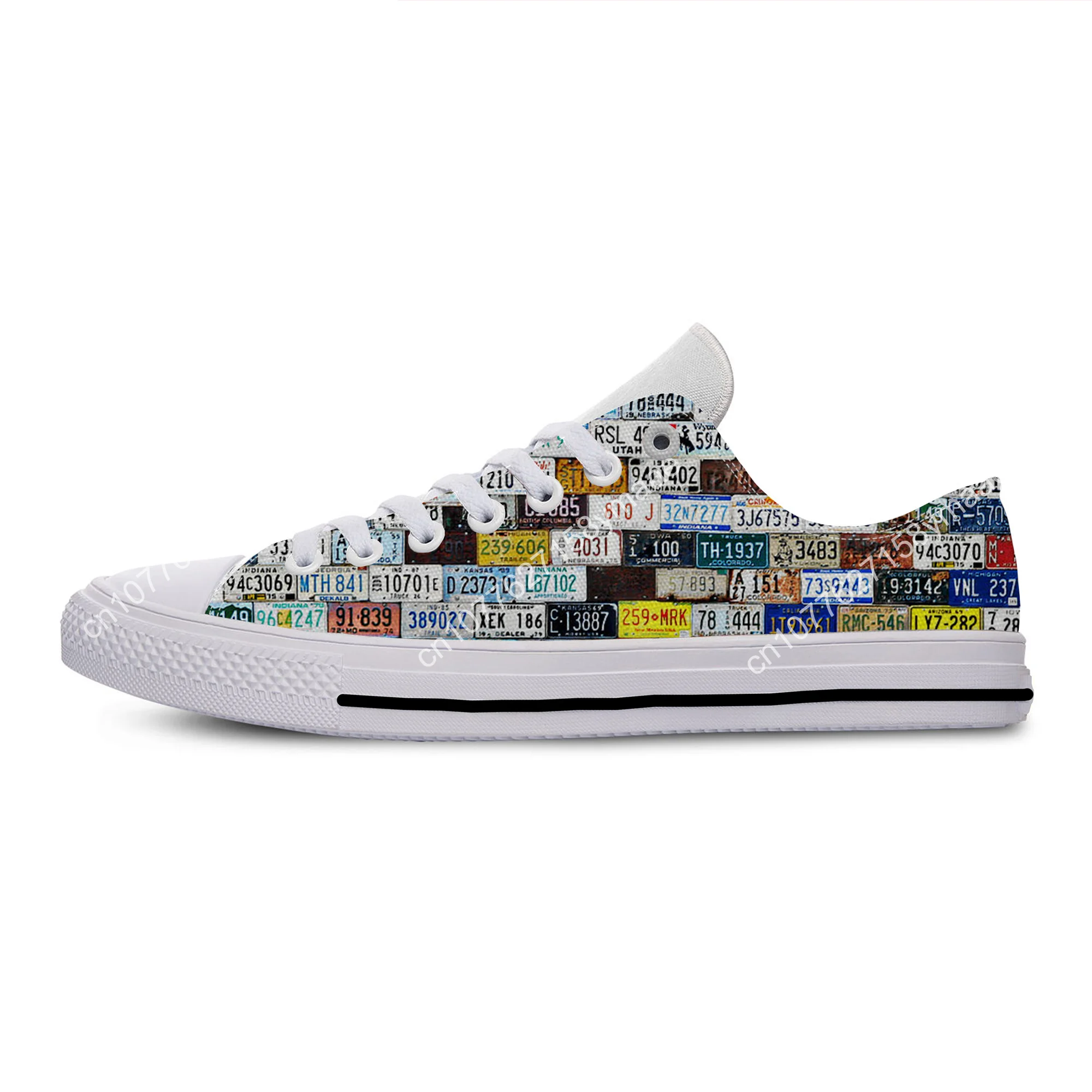 Hot Summer License Car Plate Number Vintage Fashion Lightweight Summer Classic Canvas Shoes Men Women Casual Breathable Sneakers