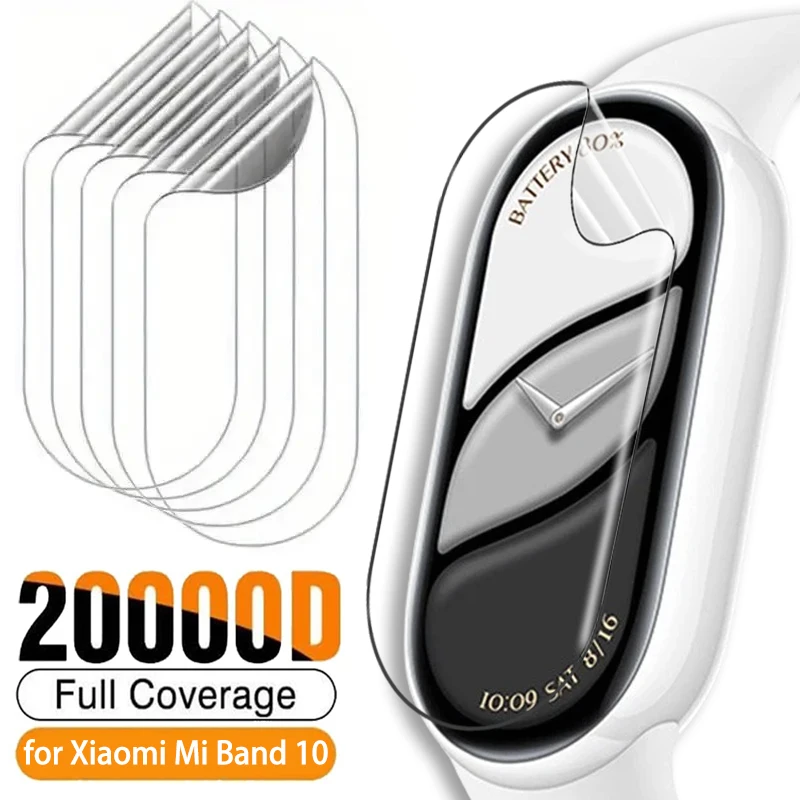 Soft Screen Protector for Xiaomi Mi Band 10 Anti-scratch Hydrogel Film HD Clear Full Coverage Soft Protective Film Accessories