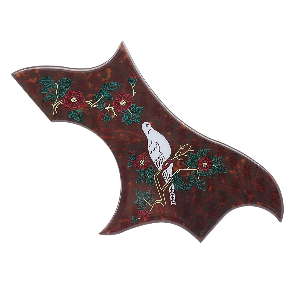1R Pigeon Flower Kristall-Epoxidharz Gitarren-Schlagbrett Elastische Weiche Gummi-Kratzschutzplatte für Folk-Akustikgitarre – Detail 4