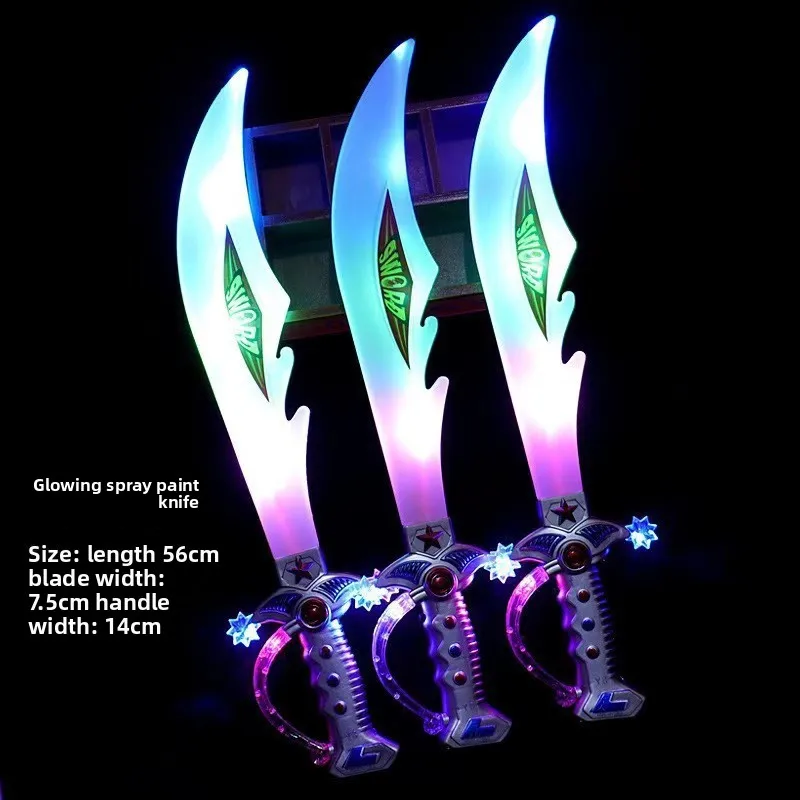 Miecz świetlny z tworzywa sztucznego 56 cm / 22,05 cala, kolorowe rekwizyty modelarskie, akcesoria do gier, artykuły imprezowe, kolekcjonerskie dekoracje ekspozycyjne, zabawki na zewnątrz.