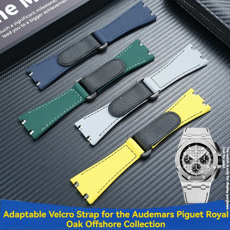 Custom Velcro Quick Release Fluororubber Watch Strap For AP Royal Oak Offshore 26420 Series Men's Luxury Wristband
