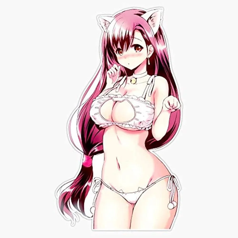 For Tifa Lockhart Ff7 Remake Nekomimi Sticker Outdoor Rated Vinyl Sticker Decal for Windows, Bumpers, Laptops or Crafts