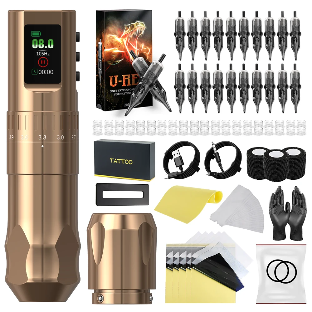 

Tattoo Kit T-Rex High Quality Tattoo Pen Kit, Wireless Tattoo Case Adjustable 7 Stroke Length 2.4mm-4.2mm Tattoo Gun Kit