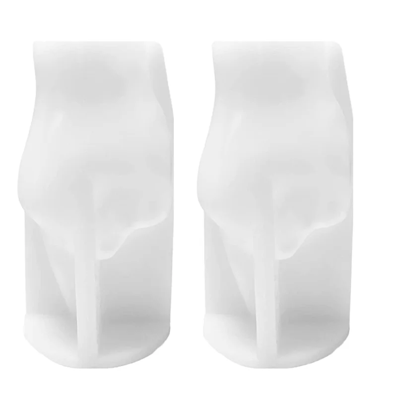 2 Pack Middle Finger Shaped Silicone Candle Molds, Gesture Molds for Candle Making Resin Soap, 3.8Inch