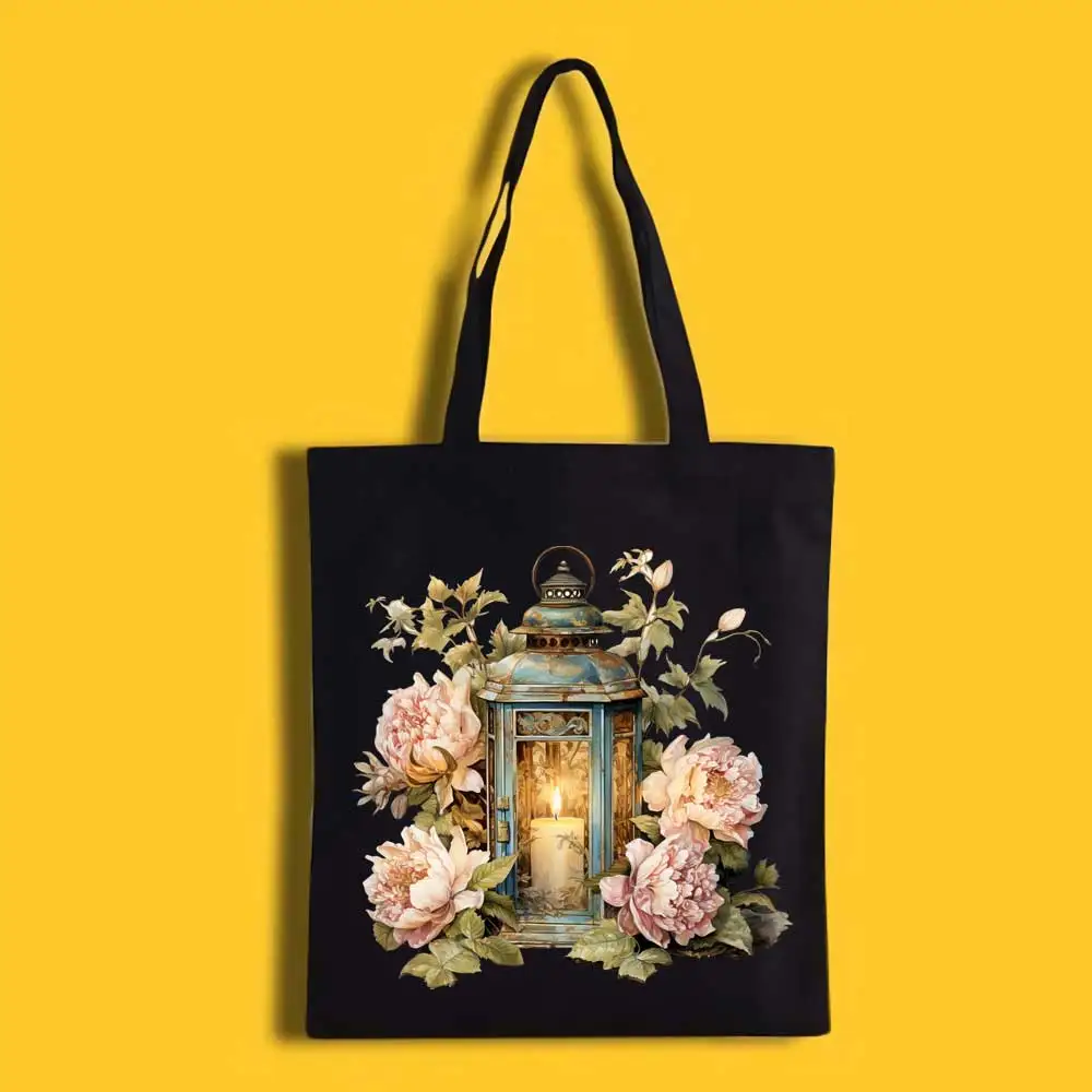 Floral Lantern Iron-on Transfer For Clothing DIY A-Level Washable T-shirts Thermal Stickers Retro Chic Design Patches Appliqued