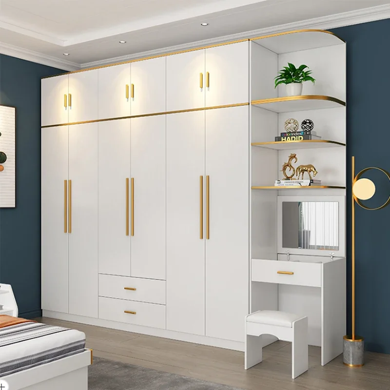 

Drawers Women Doors Wardrobes Mirror Luxury Big Dressing Bedroom Wardrobes Storage Clothes White Armario De Ropa Furniture