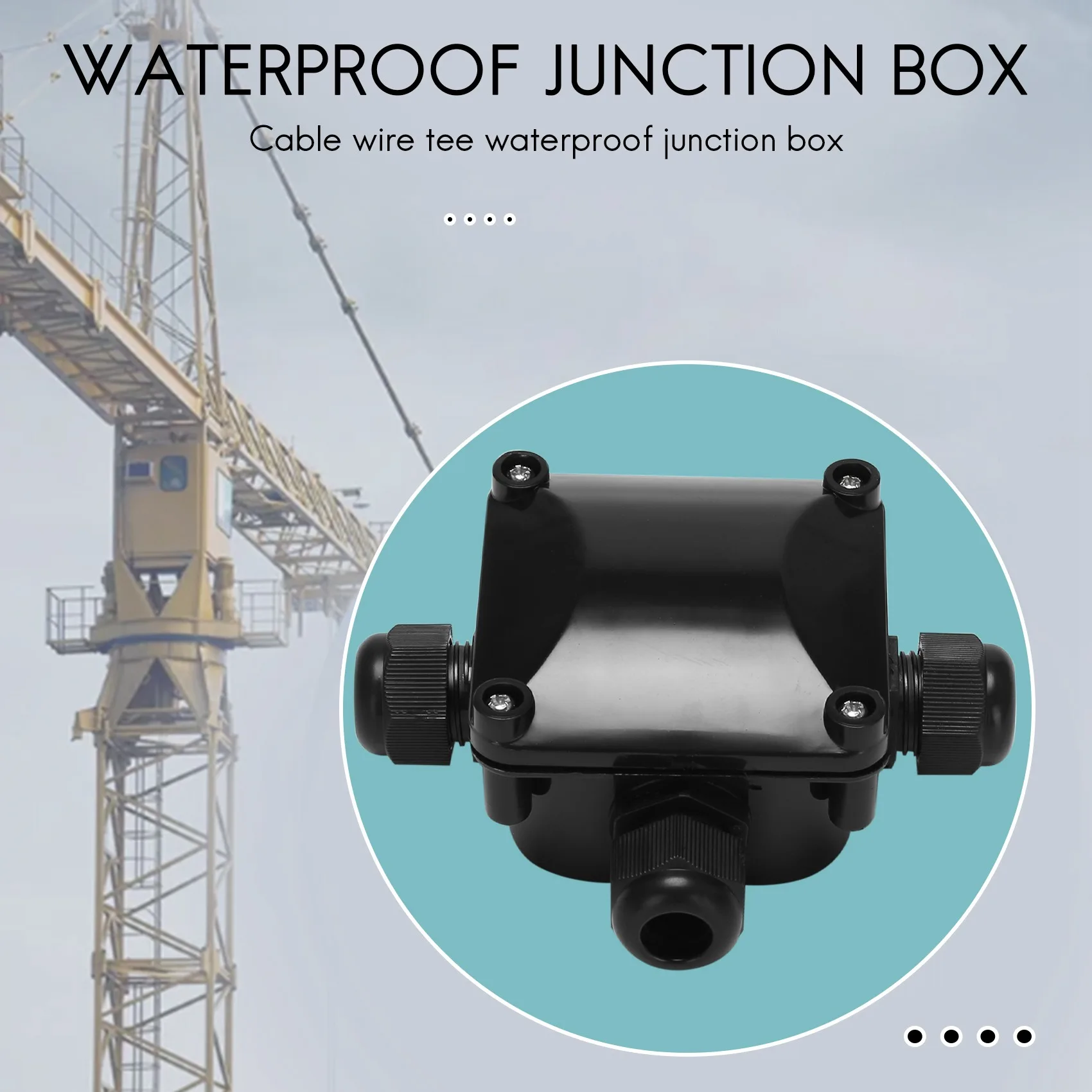 Box Waterproof IP68 External Electrical Junction Box 3 Way Cable Connector Outdoor for 5.5mm-10.2mm (Pack of