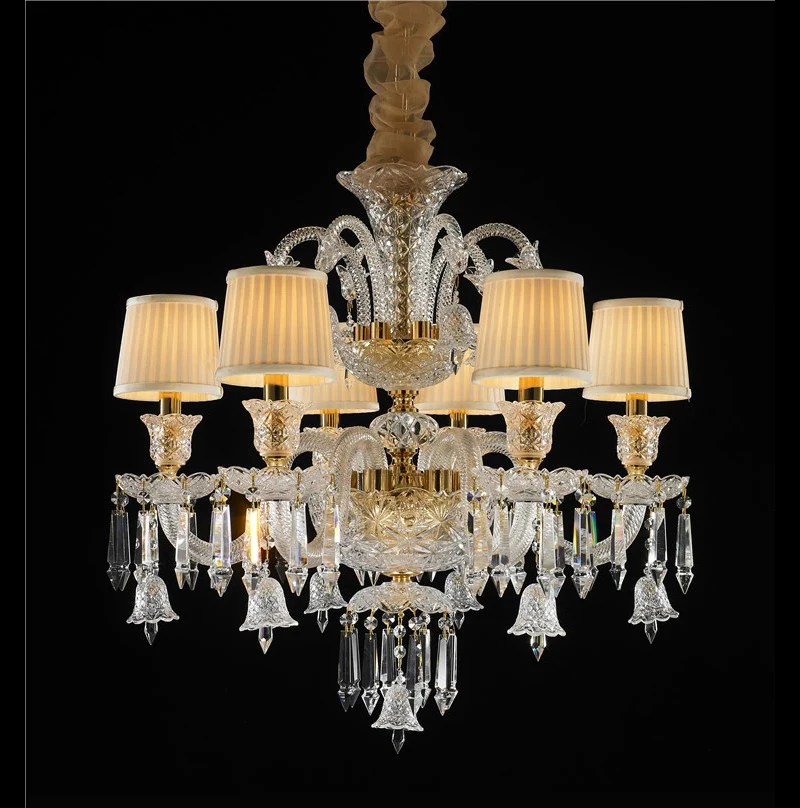 

MEEROSEE K9 Crystal Chandelier Light Large LuxuryHanging Lamp Lustre Lighting Fixture Villa Cristal Living Room