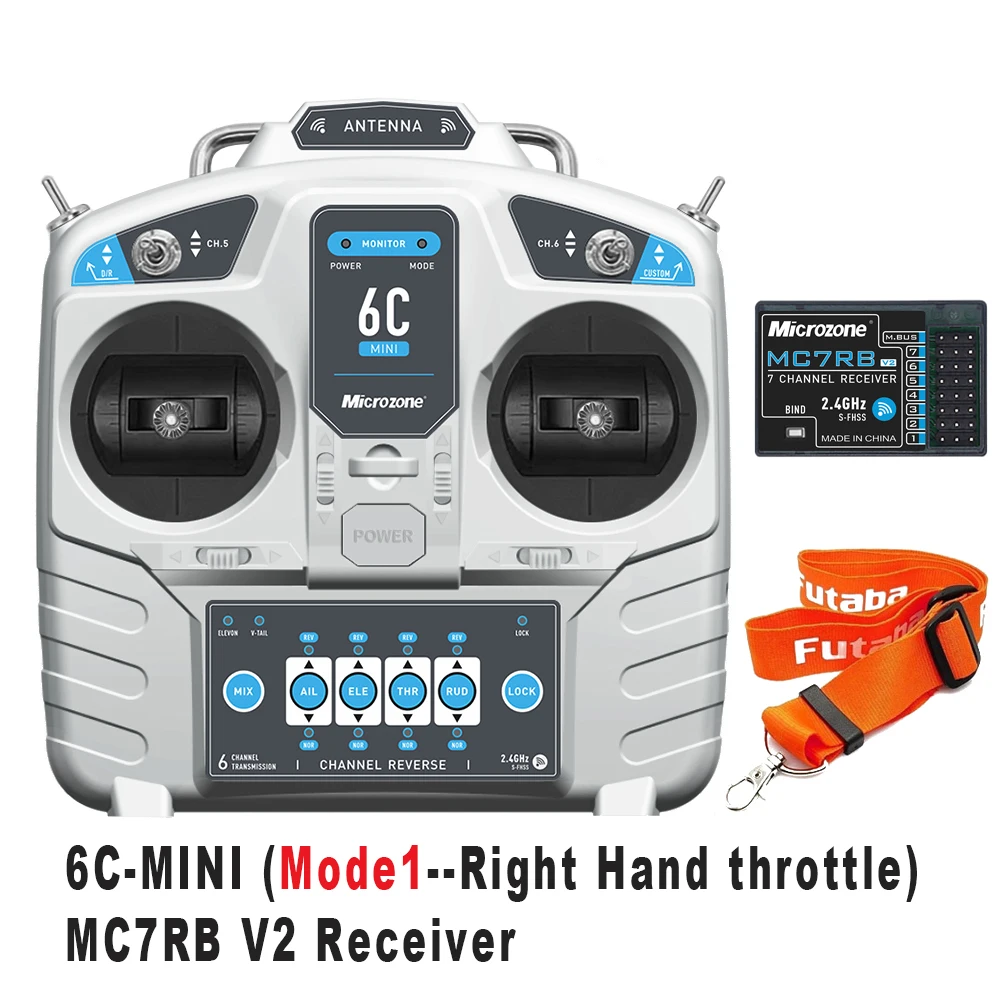 MicroZone MC6C 6C-Mini V2 2.4G 6CH Controller Zender MC7RB Ontvanger Radiosysteem Voor RC Vaste vleugel/Auto/Boot Vliegtuig Speelgoed