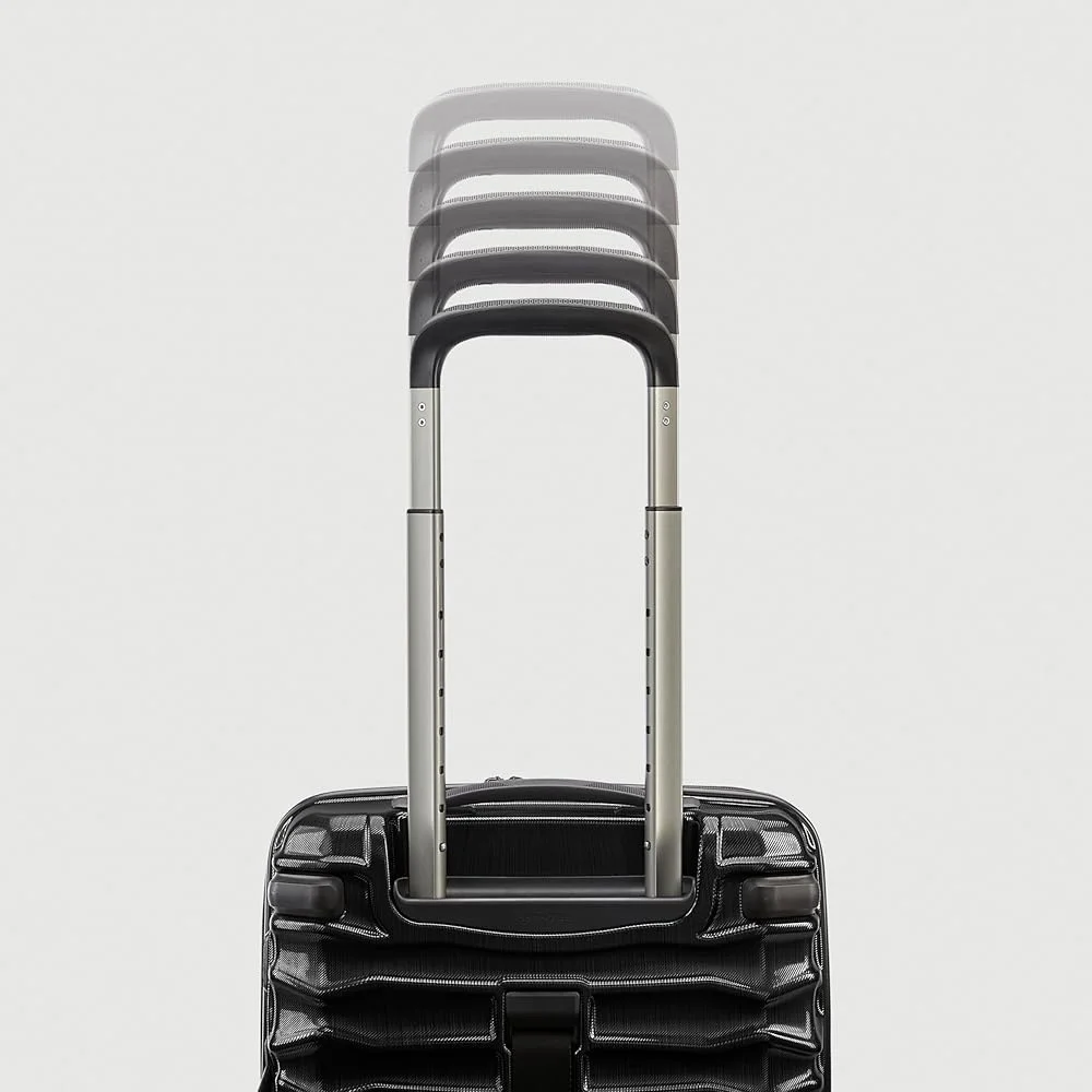 Hardside Expandable Carry-on with Double Spinner Wheels Polycarbonate Shell Tru-Trac GT Wheel System Ergonomic Pull Handle