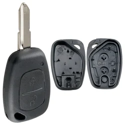 Car Remote Key Shell 2 Button Auto Key Case Replacement with 206 Uncut Key blade for Kangoo-/Renault- Traffic Master Vivaro-