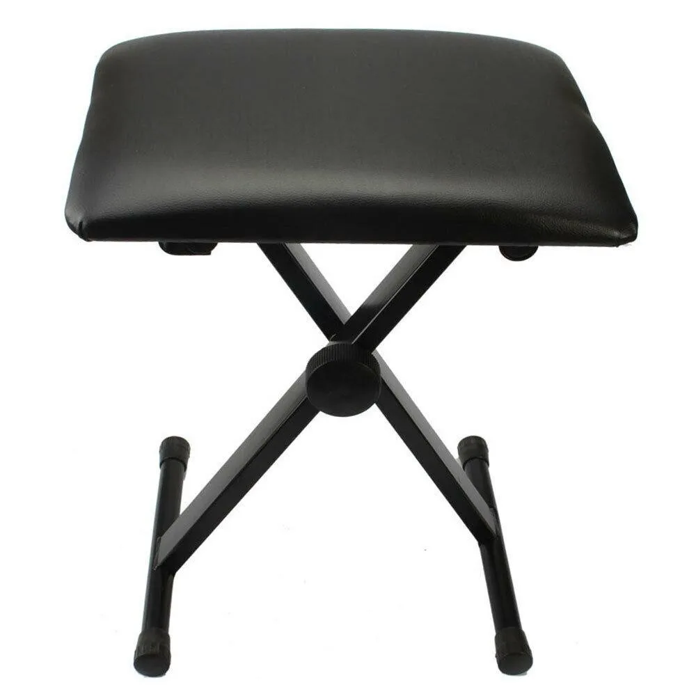 Piano Bench Adjustable Piano Keyboard Chair Padded Seat Rubber Feet Steel Stool