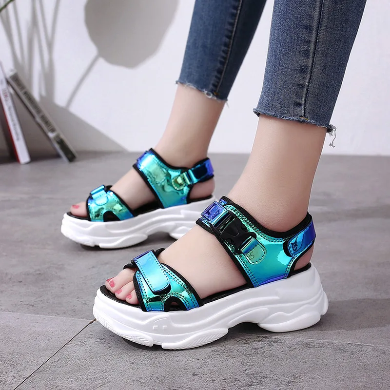 Women\'S Summer Dress Sandals Wedge For Sexy Open Toe Woman 2022 Female Outdoor Cool Sport Platform Camouflage Beach Shoes 35-39