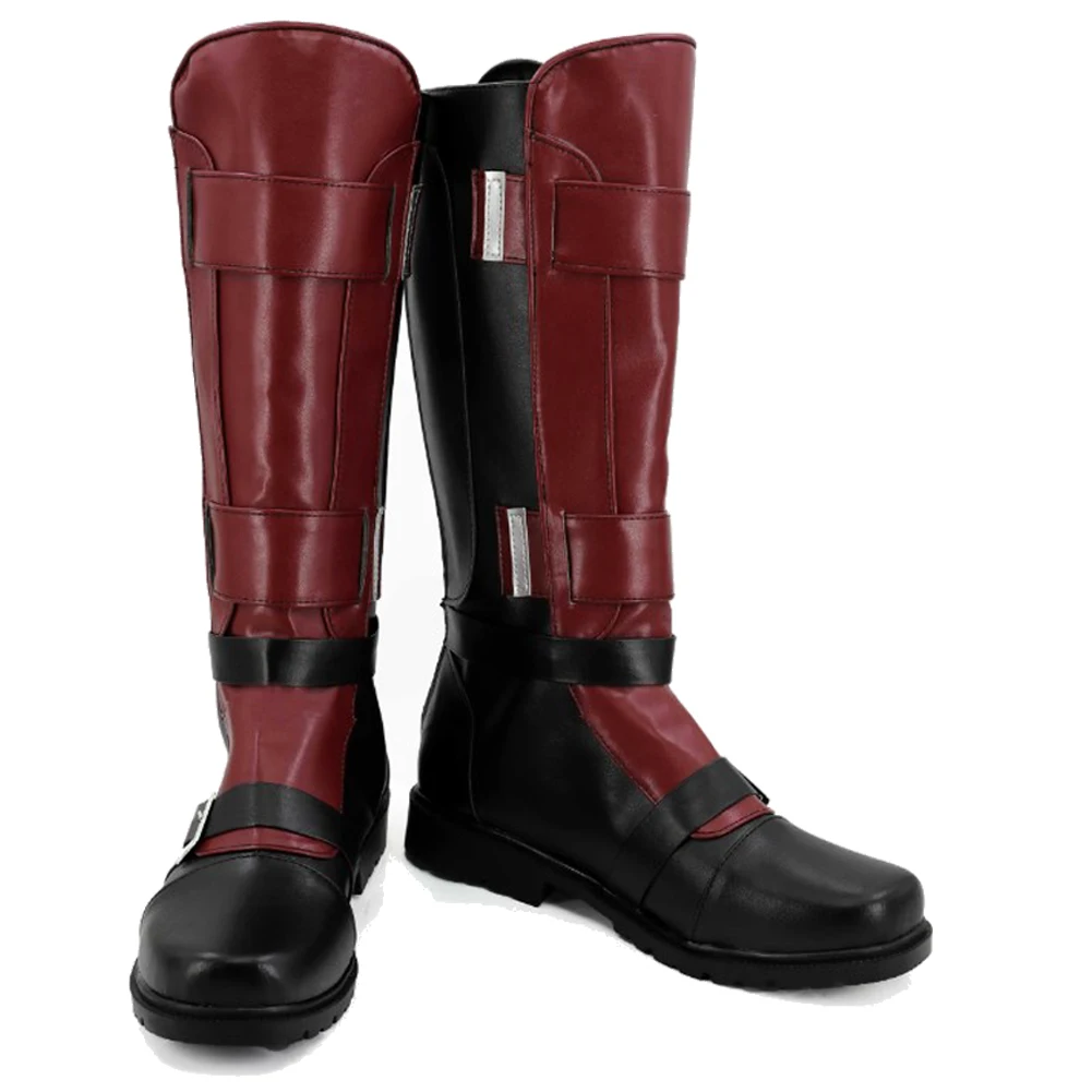 Dead Cosplay Pool Long Boots Shoes Movie Super Villain Die Male Leather Boots Costume Accessories Male Boys Fantasia Footwear