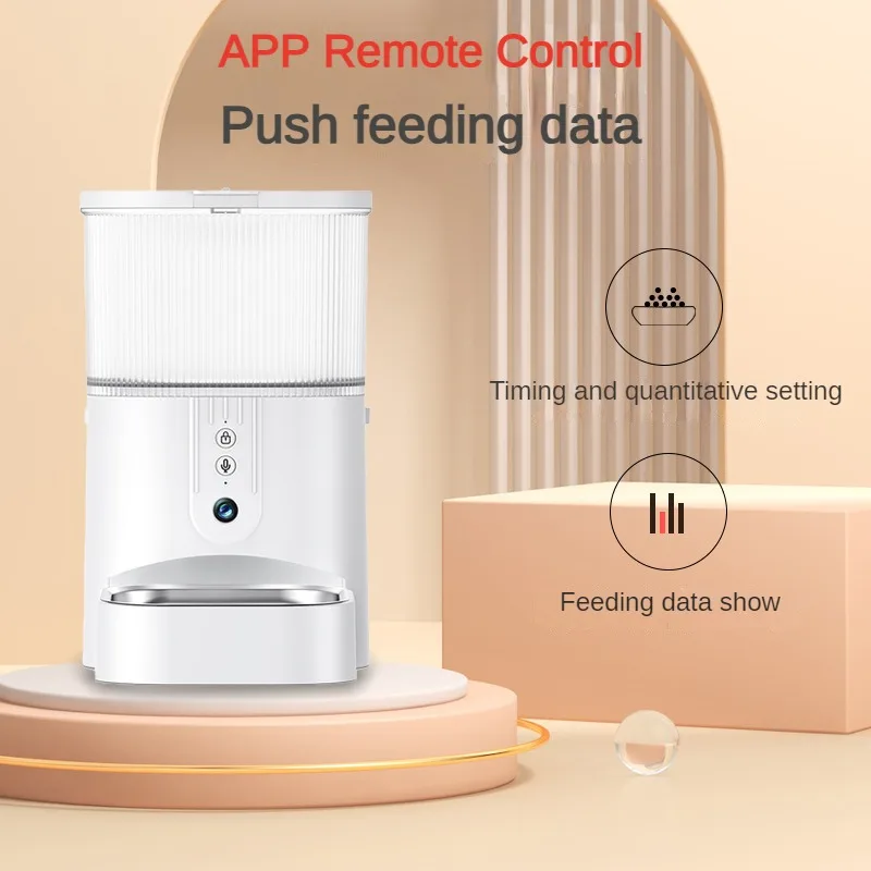 Automatic Cat Feeder with Camera Smart Video Cat Food Dispenser Support Real-time Voice Conversation Auto Pet Feeder for Cat Dog